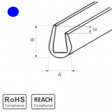OKU 1/0,5 BL - П-образный профиль для защиты кромок, ПВХ, синий, рул {50м}