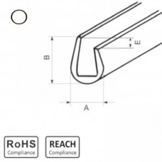 OKU 1/0,5 WT - П-образный профиль для защиты кромок, ПВХ, белый, рул {50м}