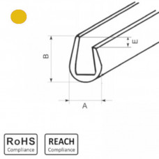 OKU 1/0,5 YL - П-образный профиль для защиты кромок, ПВХ, желтый, рул {50м}
