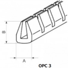 OPC-3 - П-образный профиль для защиты кромок, ПВХ, черная, с надрезами, рул {50м}